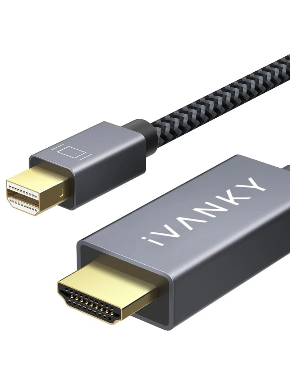 Mini Displayport (Thunderbolt) to HDMI Cable (6.6ft), Nylon Braided - 1080P HD